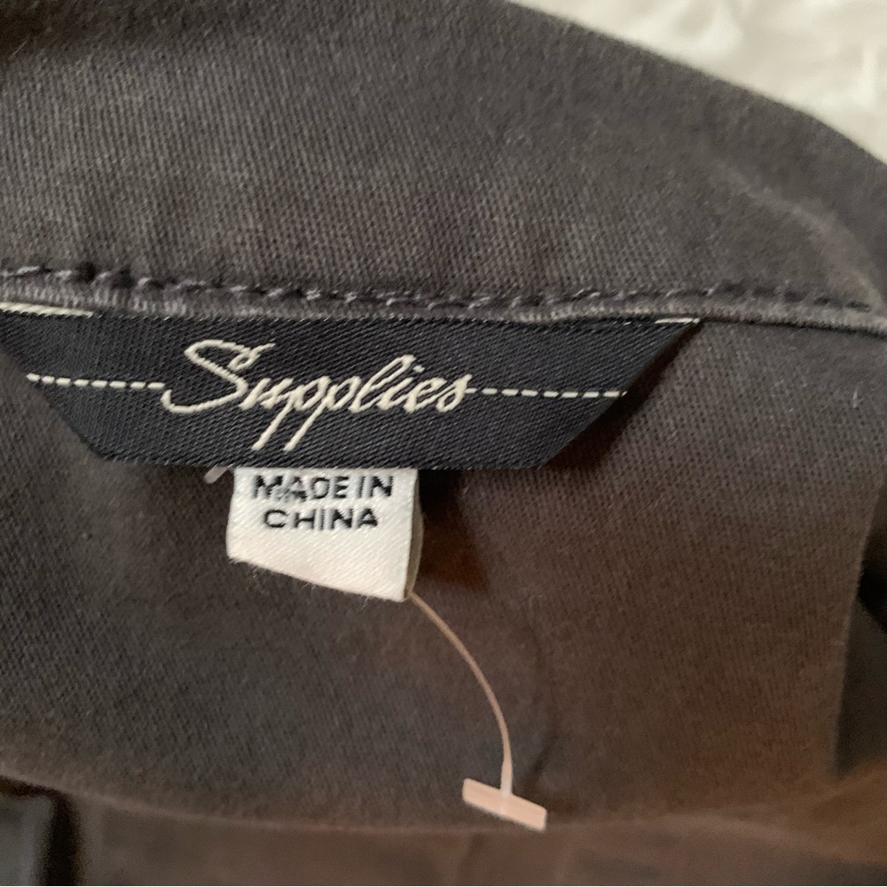 Boho style utility vest in dark gray with contrast white blue stripes on back - Picture 10 of 15